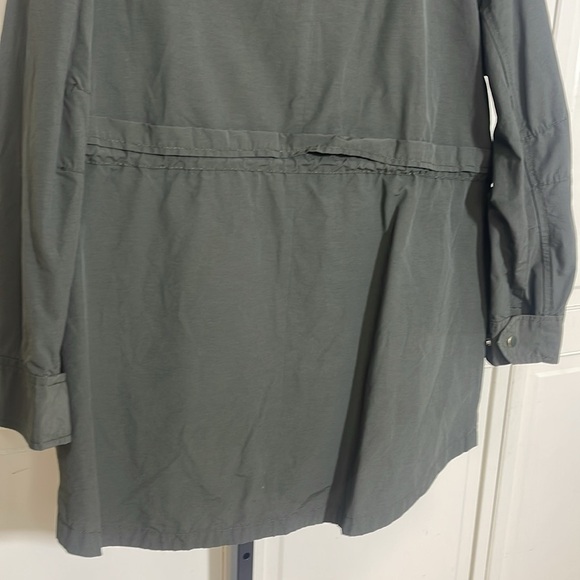 J.Crew Womens Olive Green Full Zip Snap Drawstring Hooded Cargo Utility Jacket S - Picture 10 of 12